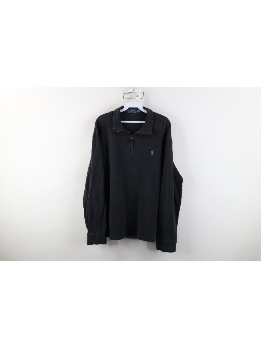 Vintage Ralph Lauren Mens Large Estate Rib Cotton Ribbed Knit 1/4 Zip Sweater
